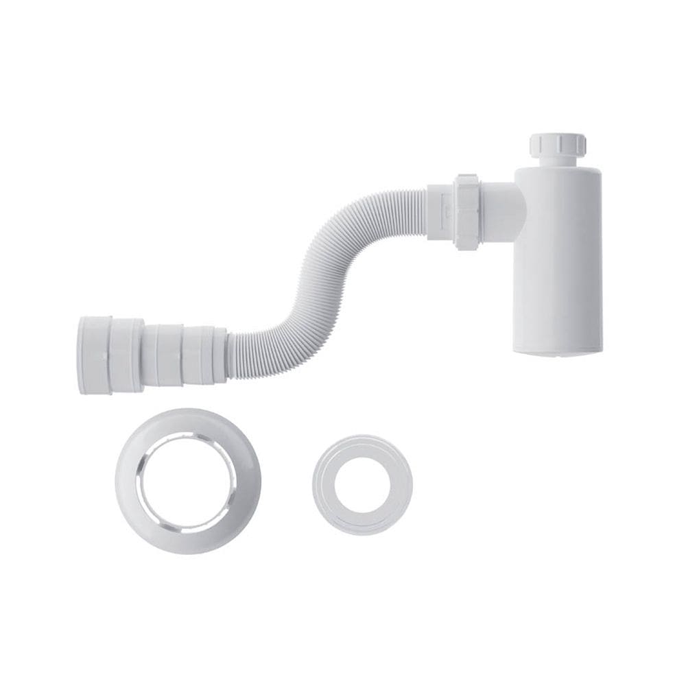 Sifão Sanfonado Extensível Blukit com Copo 55cm Branco Universal