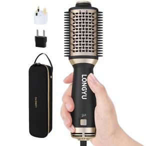 Escova de secador de cabelo de viagem Longyu Dual Voltage Mini Hot Air Black