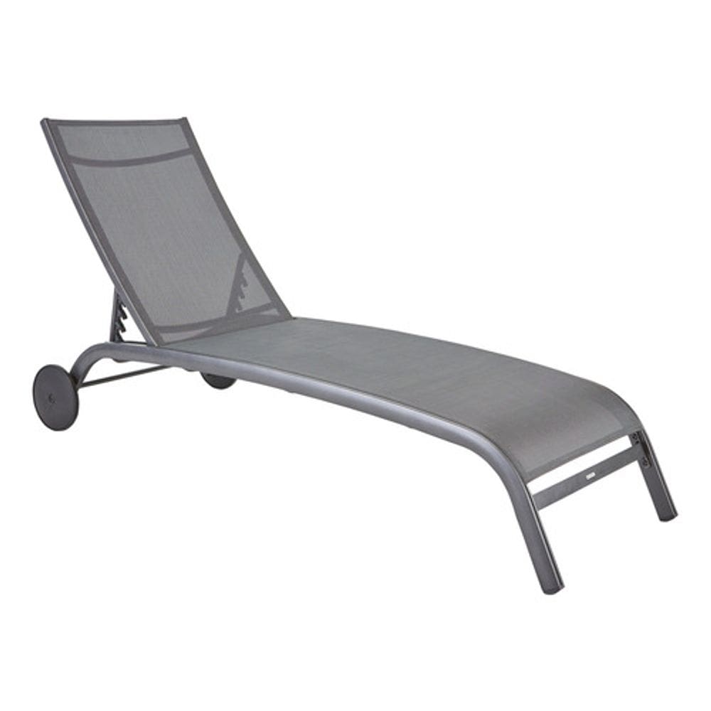 Espreguicadeira Aluminio Rodas 4 Posicoes Ate 160kg - Cinza