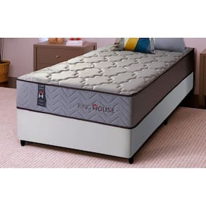 Conjunto Cama Box Magnético Solteiro Soft Relax Bege 96x203x63
