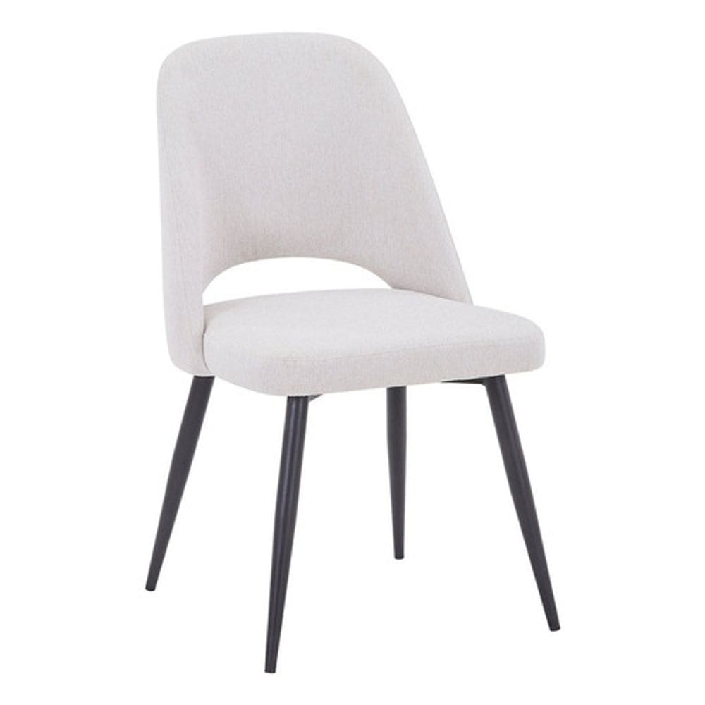 Cadeira Linho Sala De Jantar 85x49x56cm Deluxe - Branco Bege