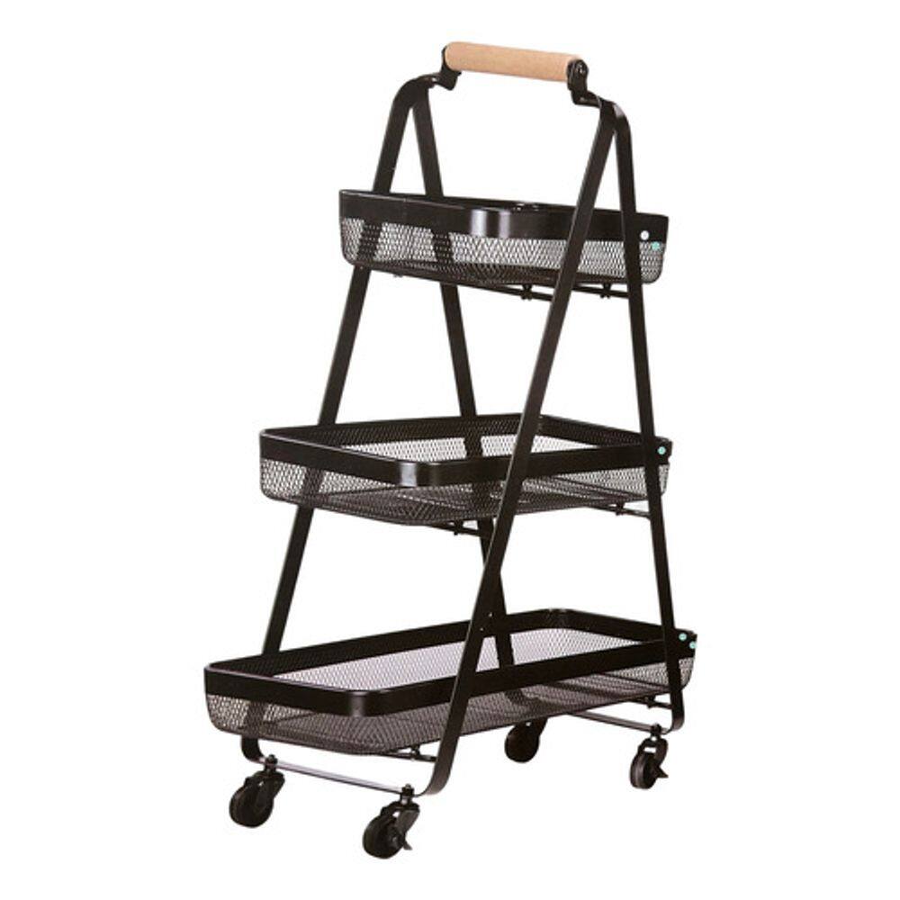 Carrinho Multiuso Organizador Aco 3 Cestos - 85x57x32cm
