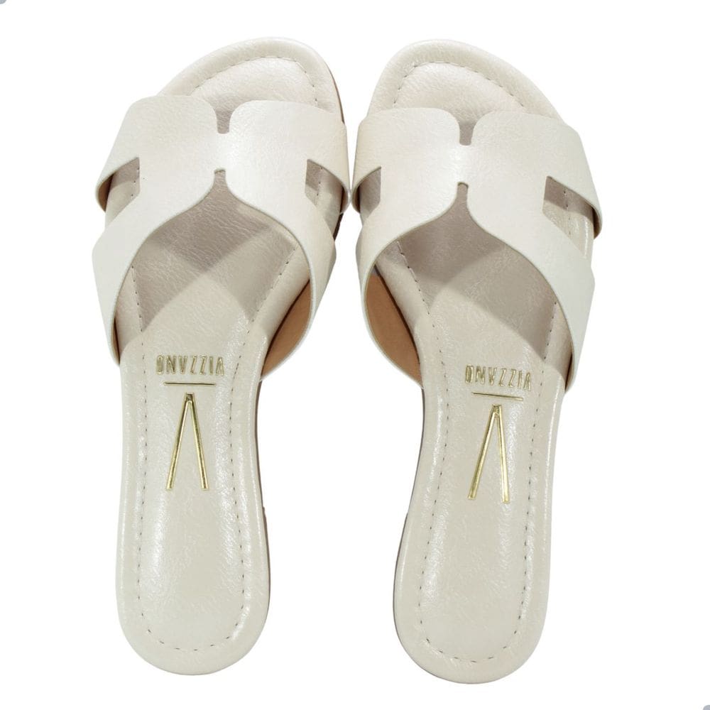 Tamanco Rasteira Vizzano Napa Branco Off