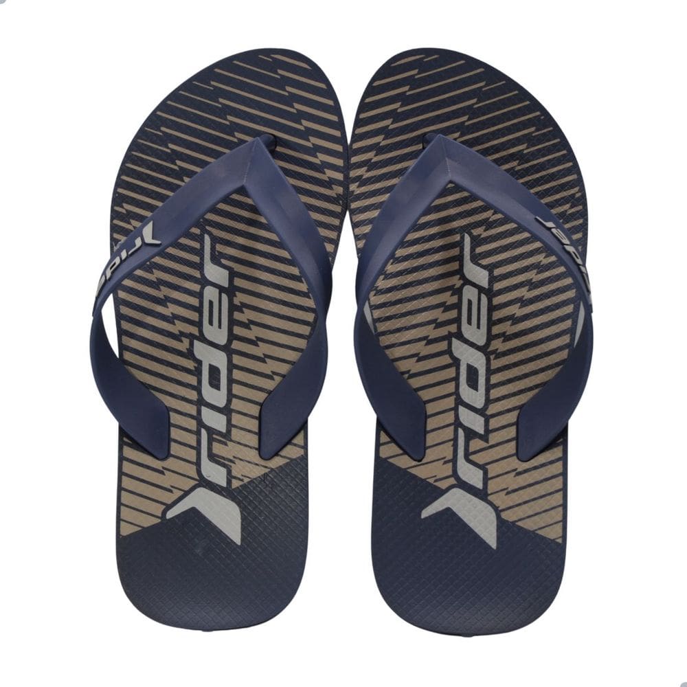 Chinelo Masculino Rider 12318 Feel Urban Preto Azul e Bege