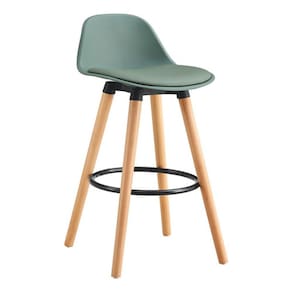 Cadeira De Bar Alta 97x38x39ck Madeira E Metal - Verde