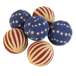 Conjunto Flag Rag Balls The Country House Collection Burlap