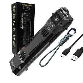 Lanterna Nitecore EDC29 recarregável de 6500 lúmens com cabo