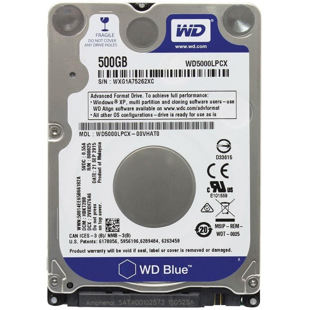 HD Notebook WD Blue 500GB WD5000LPCX Sata 2.5``
