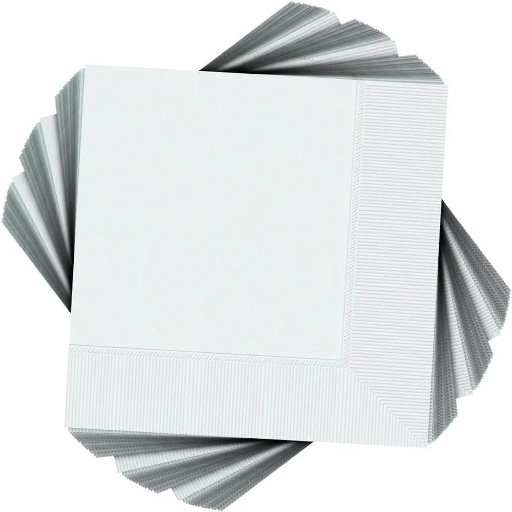 Guardanapos de papel Amscan Premium Frosty White Luncheon de 2 camadas (100)