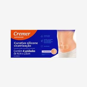 Curativo Cremer Advanced Silicone Cicatrização 4cm x 15cm com 4 Unidades