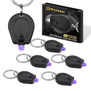 Lanterna de chaveiro LED UV RaySoar 395nm, pacote com 6 luzes negras
