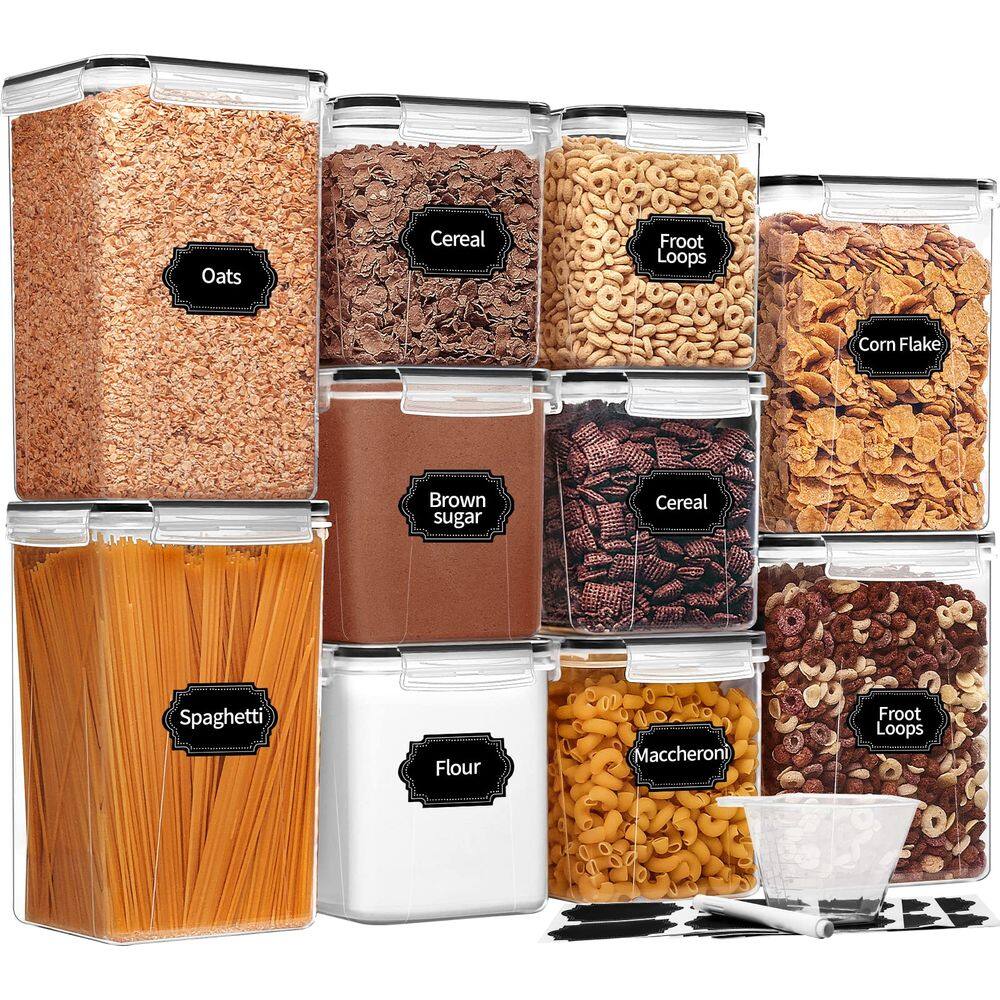 Recipientes de armazenamento de alimentos Skroam Large, pacote com 10 tampas, 220 onças