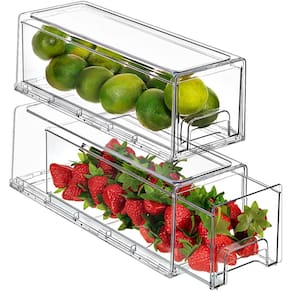 Gavetas de geladeira Sorbus Clear Stackable Refrigerator, pacote com 2
