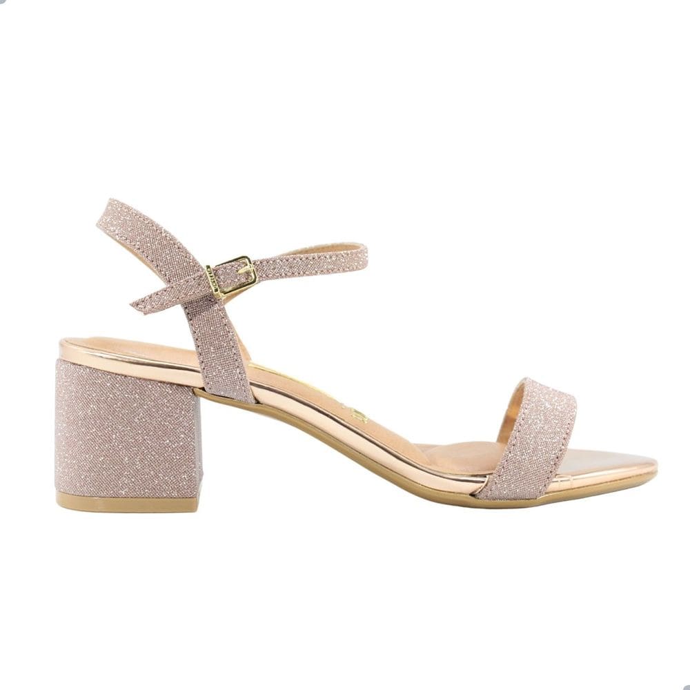 Sandália Feminina Vizzano Salto Grosso Rose