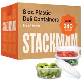 Conjuntos de recipientes de plástico Stack Man 240 ml com tampas herméticas