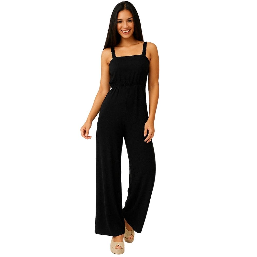 Macacão Moletinho New Pantalona Riu Kiu Preto 10978