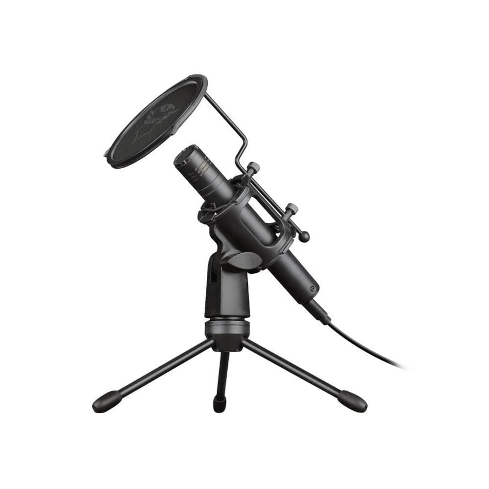 Microfone Gaming Trust GXT 241 Velica, Com Fio, Com Tripé, USB-C, 130 DB, Preto