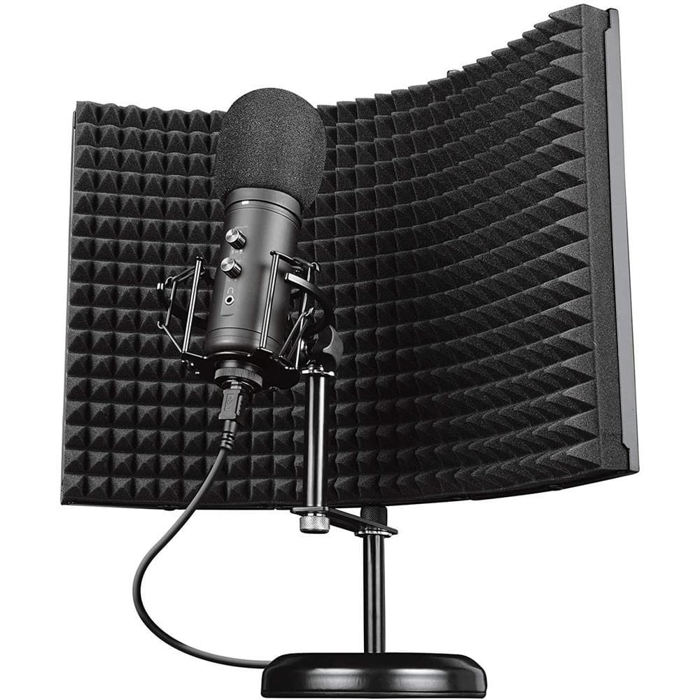 Microfone Studio Trust Rudox GXT259, USB-B, Filtro Refletor, Com Fio, Suporte de Mesa, Preto