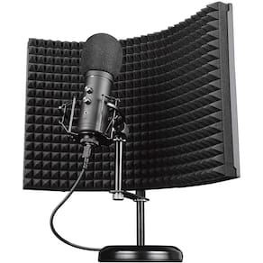 Microfone Studio Trust Rudox GXT259, USB-B, Filtro Refletor, Com Fio, Suporte de Mesa, Preto