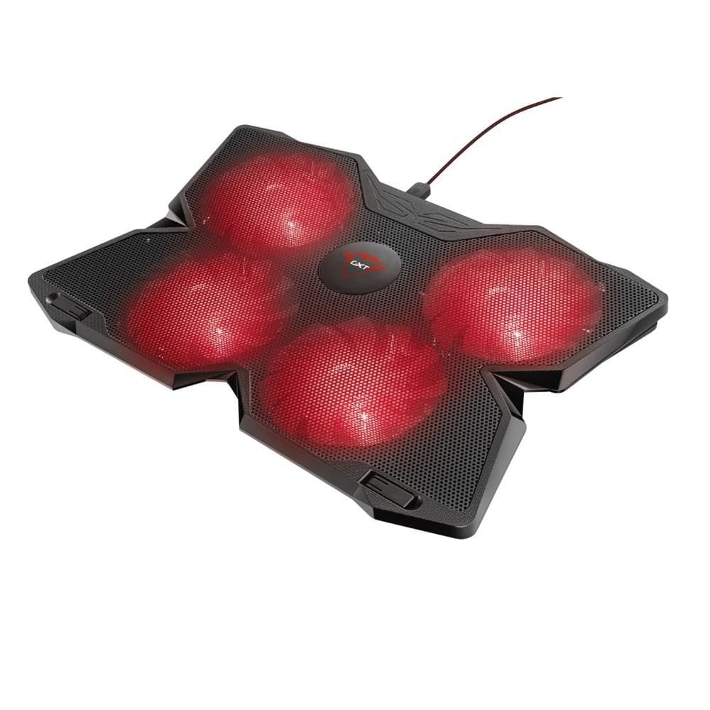 Base Cooler para Notebook Trust GXT 278 Yozu, LED Vermelho, com 4 Fans, USB, Preto