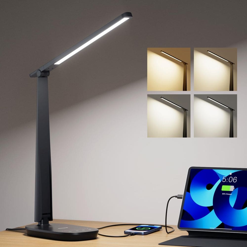 Lâmpada de mesa HONEYWELL LED regulável com carregamento USB de 4 modos