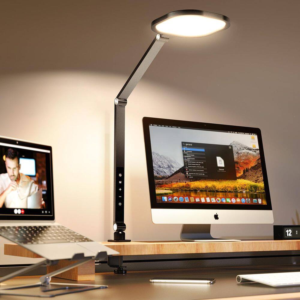 Lâmpada de mesa LED LiTones 1200LM com braço giratório ajustável com braçadeira