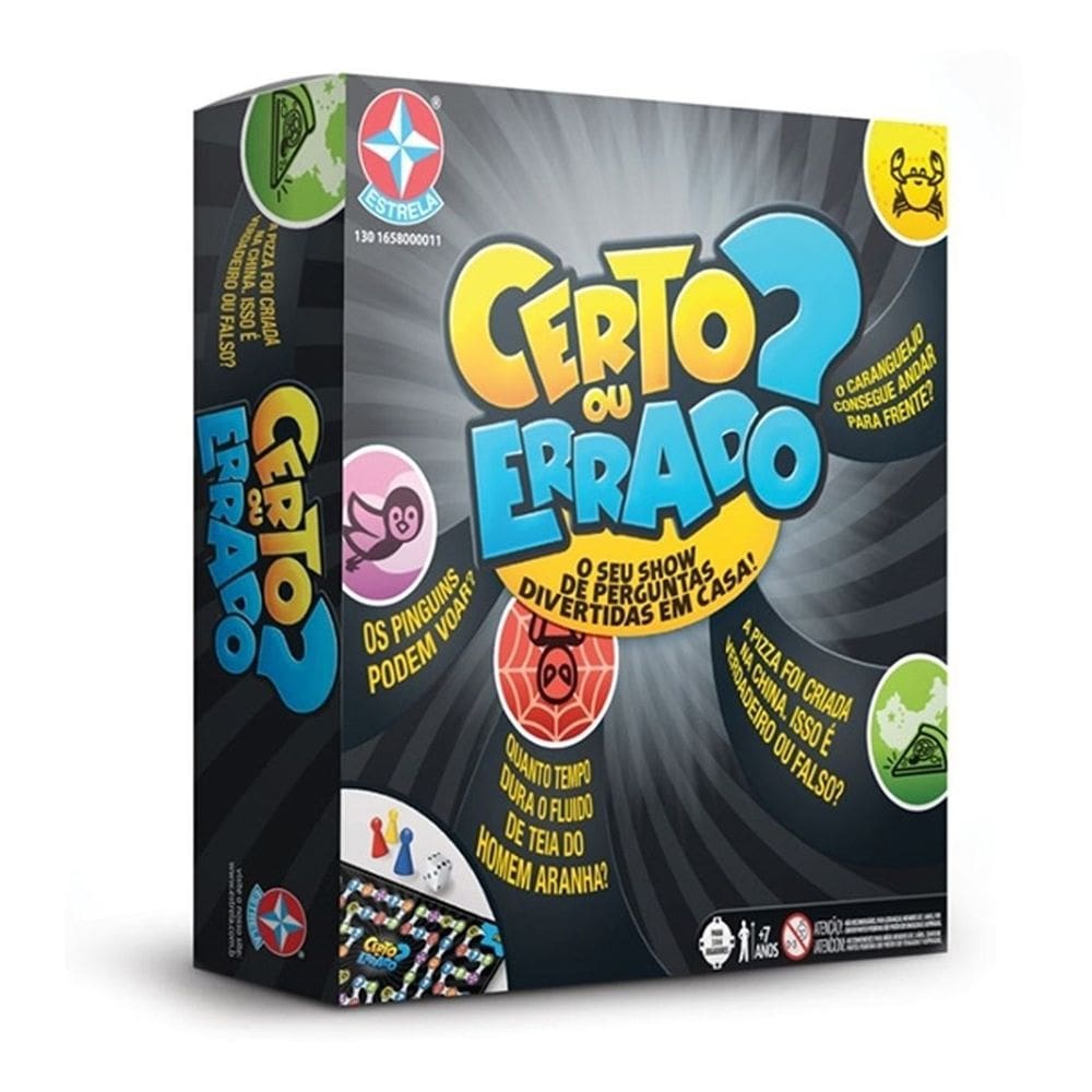 Jogo De Tabuleiro Certo Ou Errado Cartas Brinquedos Estrela