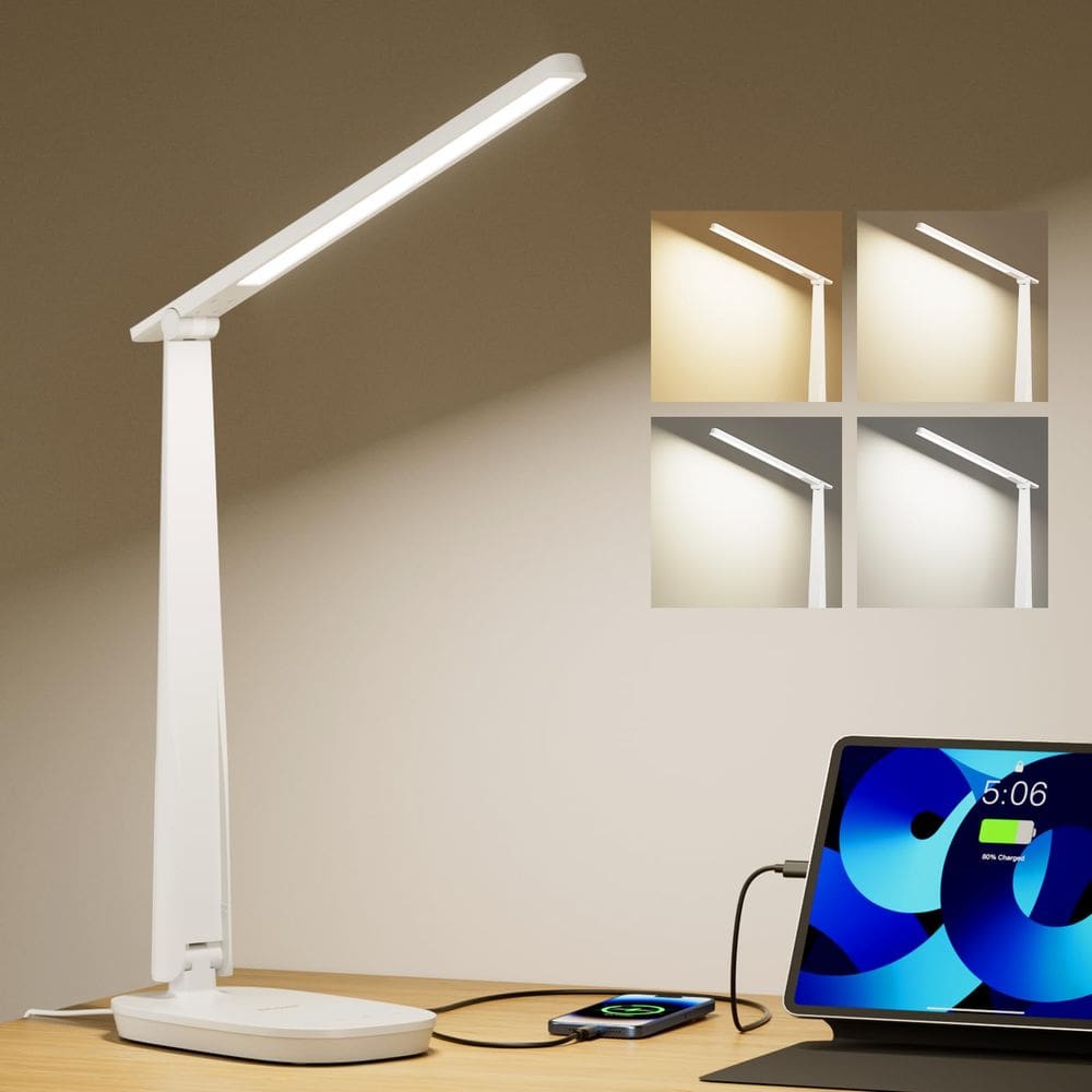 Lâmpada de mesa HONEYWELL LED regulável com carregamento USB de 4 modos