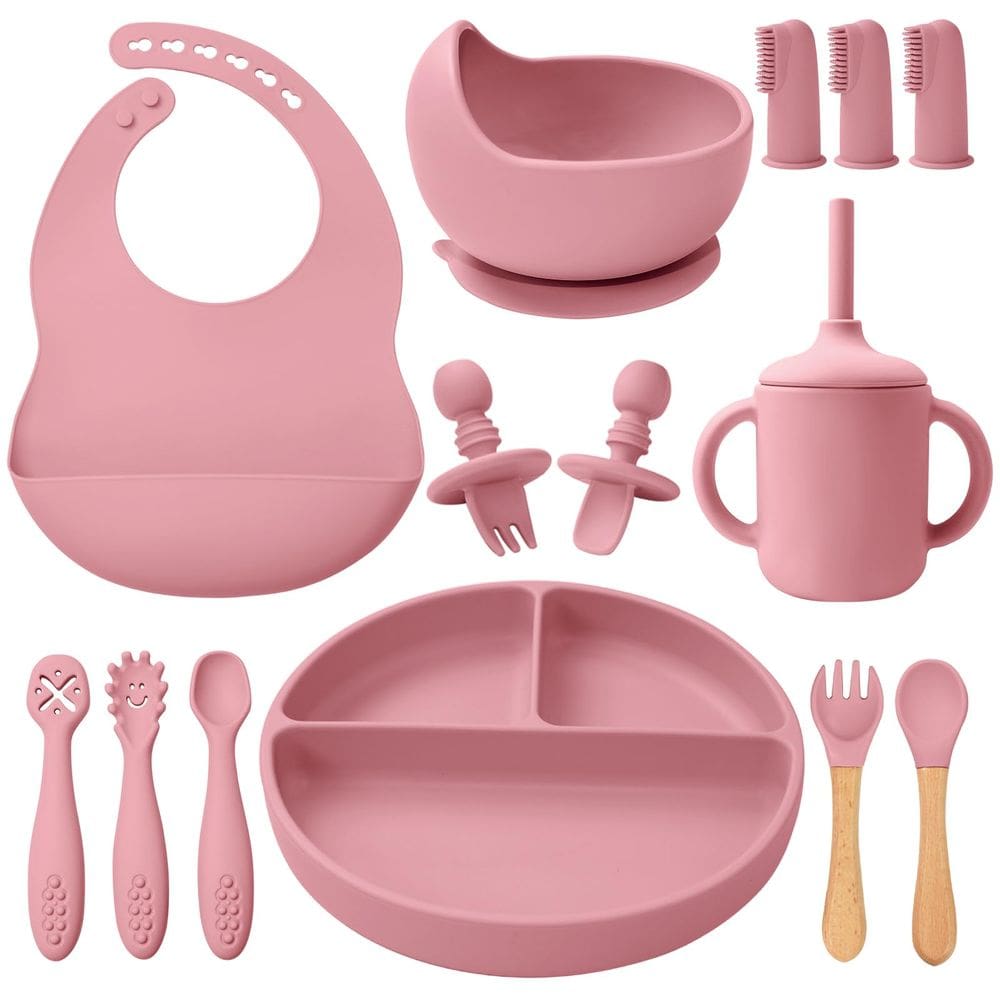 Conjunto de alimentação para bebês Little Rawr Silicone 14 unidades de 6 meses ou mais