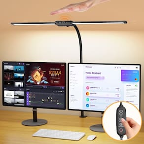 Lâmpada de mesa Syrinx Double Head com braçadeira 50 modos de iluminação