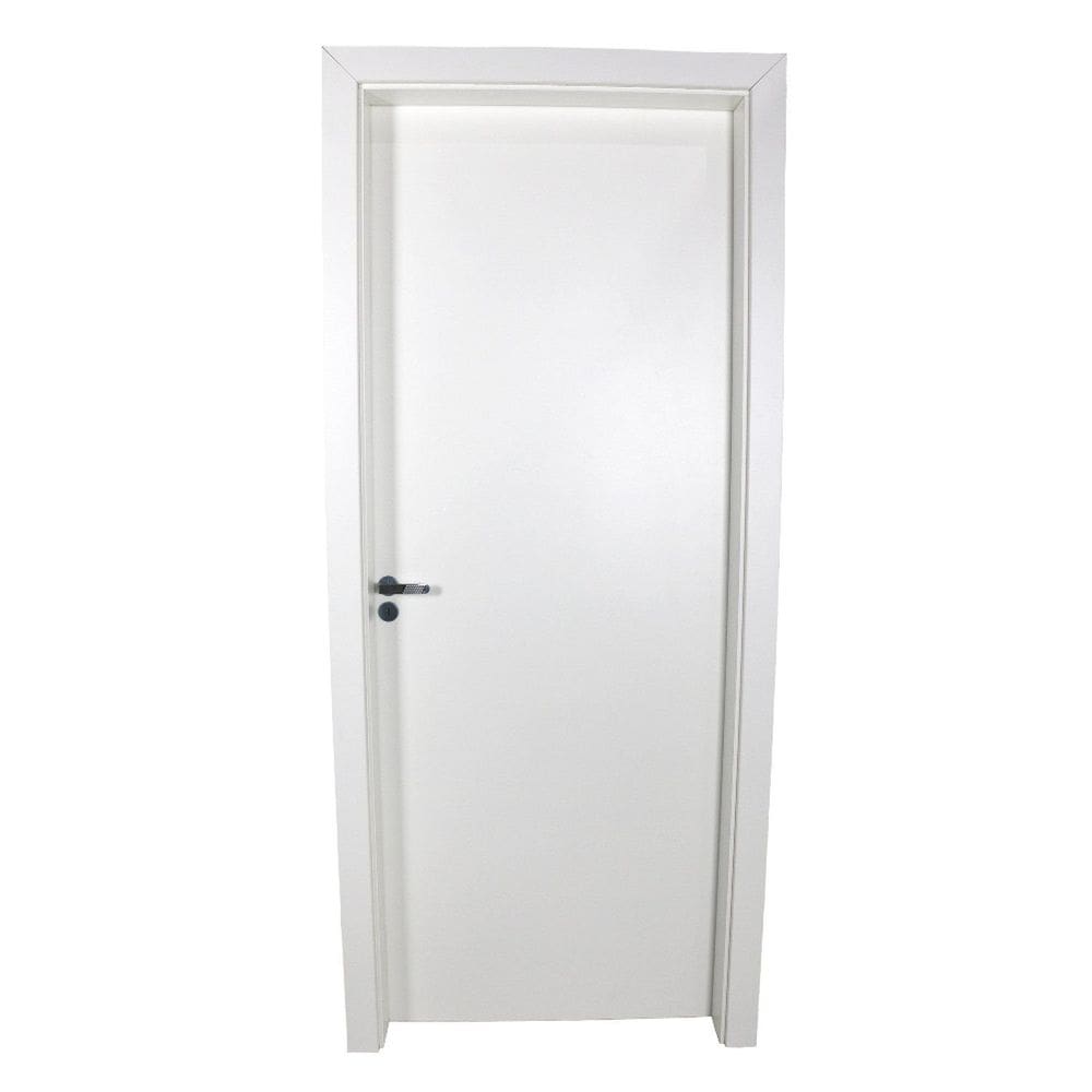 Kit Porta de Madeira Completa 213x84cm Batente 12cm Lado Esquerda Branco