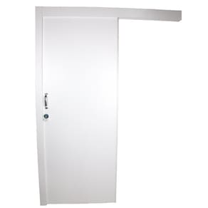 Kit Porta de Madeira de Correr Completa 213cm X 60cm Batente 12cm Incoportas Branco TX