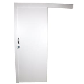 Kit Porta de Madeira de Correr Completa 213x90cm Batente 12cm Branco TX