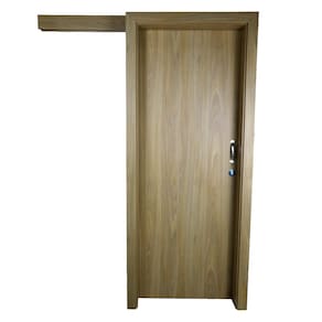 Kit Porta de Madeira de Correr Completa 213x70cm Batente 14cm Freijó