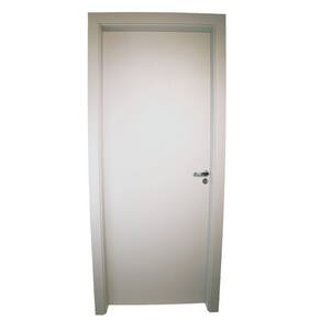Kit Porta de Madeira Completa 213x84cm Batente 16cm Lado Direito Cinza
