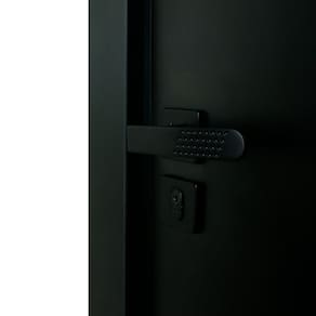 Kit Porta de Madeira Completa 213x64cm Batente 12cm Lado Esquerda Preto