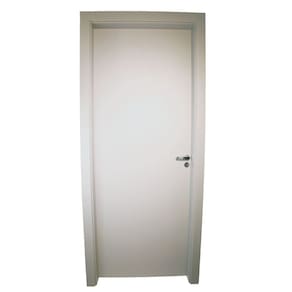 Kit Porta de Madeira Completa 213x94cm Batente 12cm Lado Direito Cinza TX