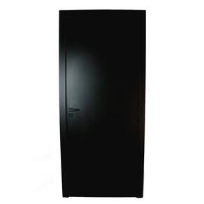 Kit Porta de Madeira Completa 213x64cm Batente 14cm Lado Direito Preto