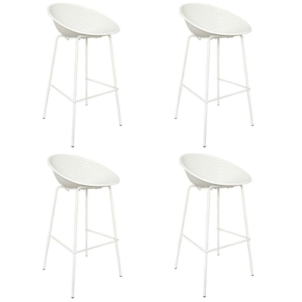 Kit com 4 Banquetas de Jardim Drops Branco