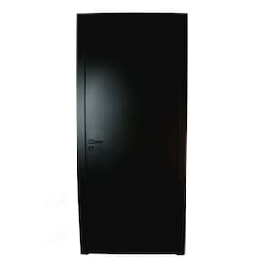 Kit Porta de Madeira Completa 213x94cm Batente 12cm Lado Esquerda Preto Tx