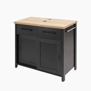 Gabinete Armário para Banheiro 78,30 Cm X 85 Cm X 44,60 Cm Preto/Bege