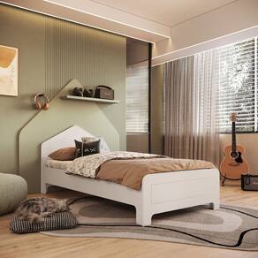 Cama Infantil em Mdf 15mm com Cabeceira Casinha 193cm X 95cm Dylan