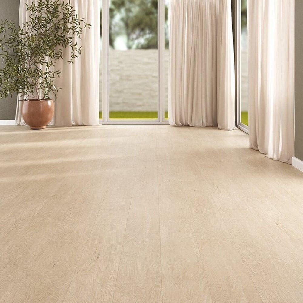 Kit com 40m² Piso Vinílico em Régua 17,78cm X 2mm X 1,21m Sofisticato Ruffino Baunilha