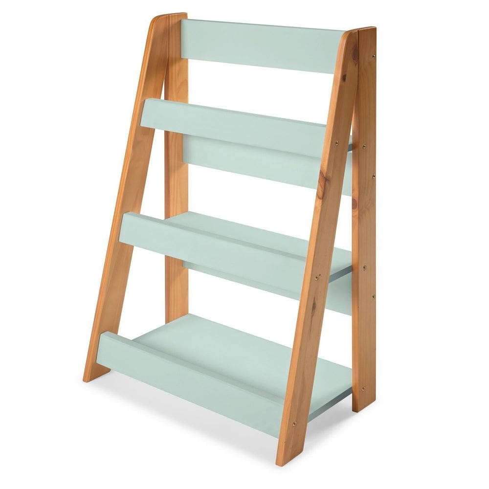 Porta Livros de Chão 85x24x85cm Infantil Verde Bebê/Amêndoa
