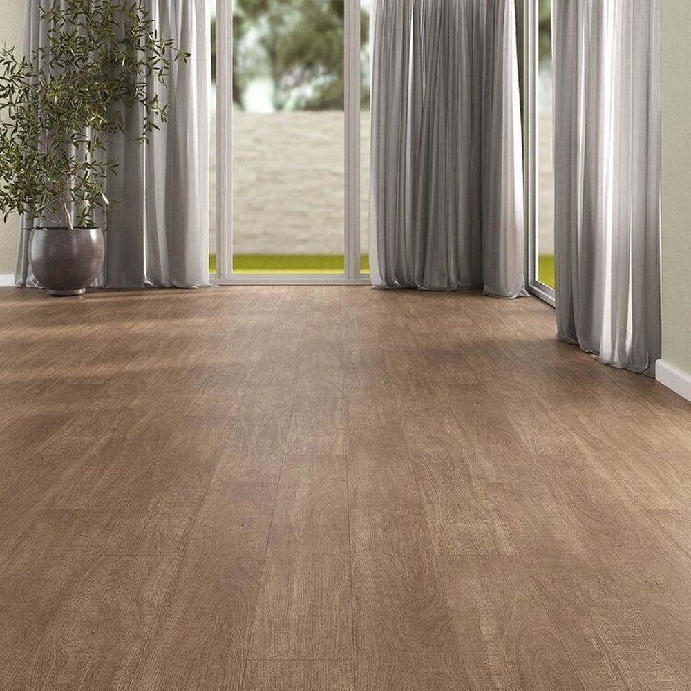 Kit com 19m² Piso Vinílico em Régua 17,78cm X 2mm X 1,21m Sofisticato Ruffino Cacau