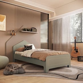 Cama Infantil em Mdf 15mm com Cabeceira Casinha 193cm X 95cm Dylan