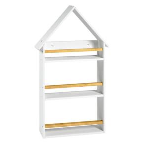 Prateleira Casinha 106x68x10cm Infantil Branco/Amêndoa