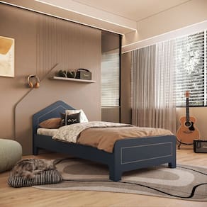 Cama Infantil em Mdf 15mm com Cabeceira Casinha 193cm X 95cm Dylan