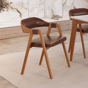 Cadeira para Sala de Jantar Encosto Curvo Gaia Marrom