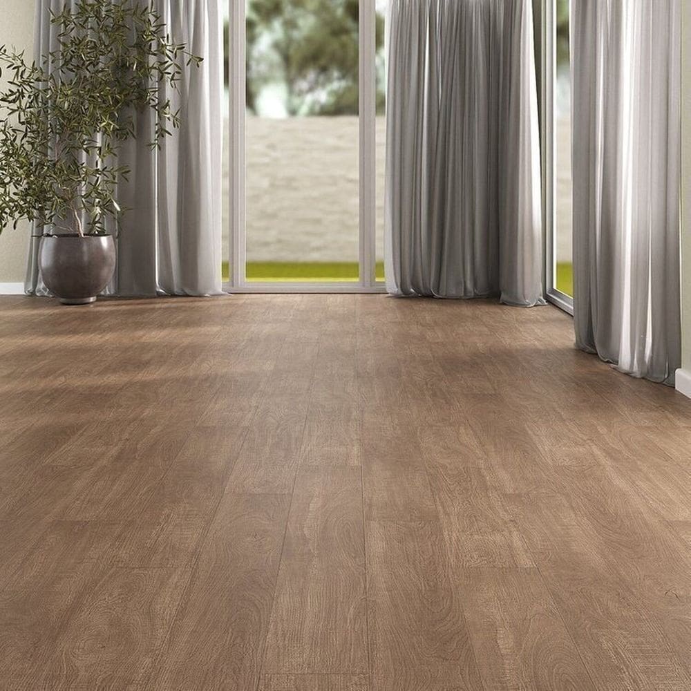 Kit com 11m² Piso Vinílico em Régua 17,78cm X 2mm X 1,21m Sofisticato Ruffino Cacau